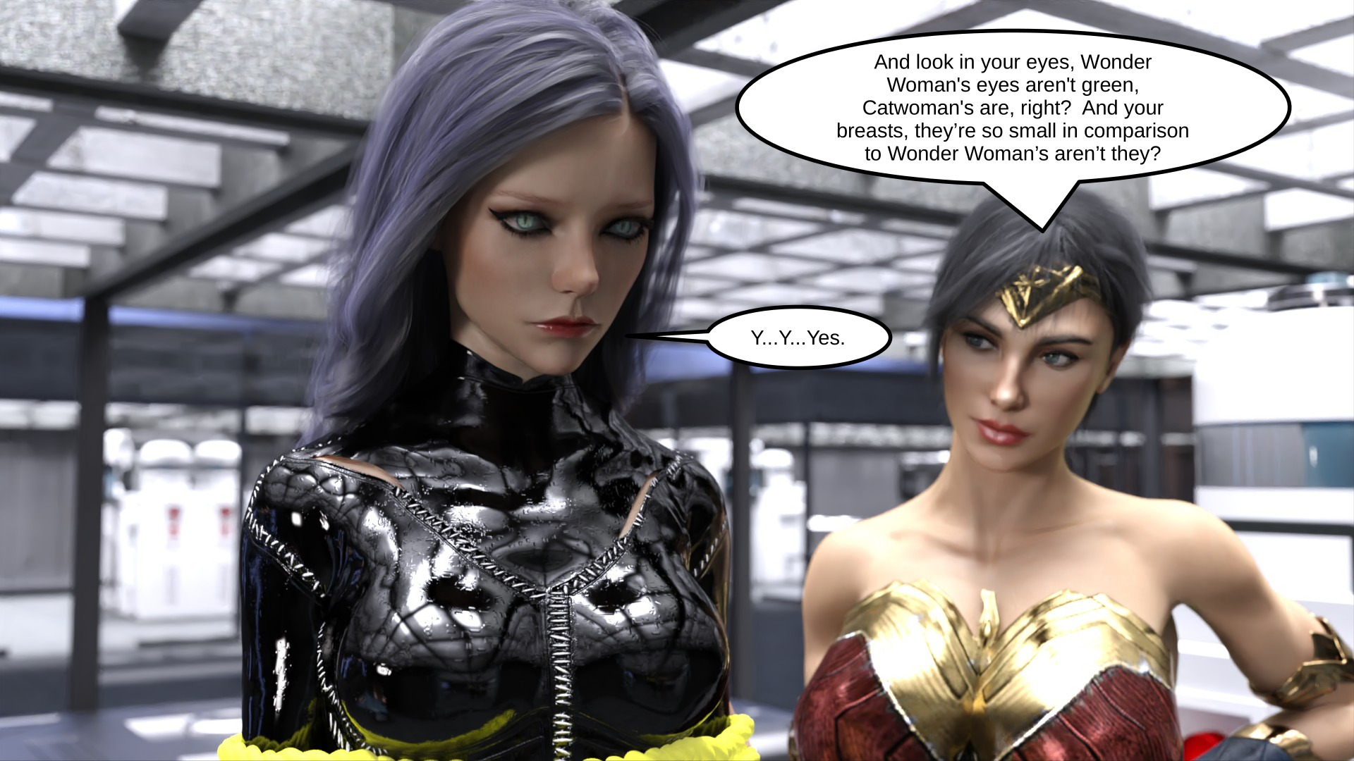 Catwoman and Wonder Woman Swap - English (split ending) - 54